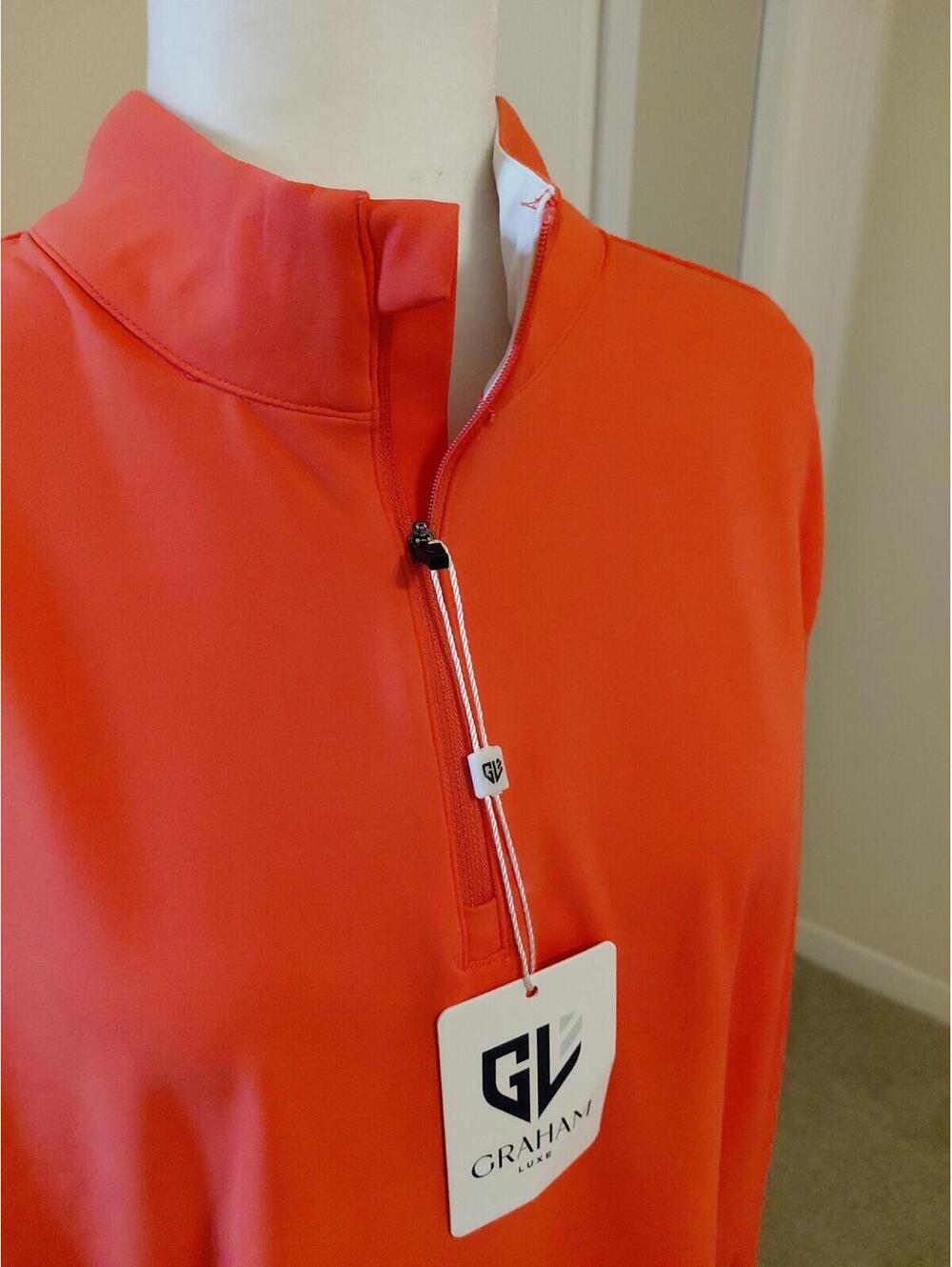 Graham Luxe Golf 1/4 Zip Sz L Coral New With Tags